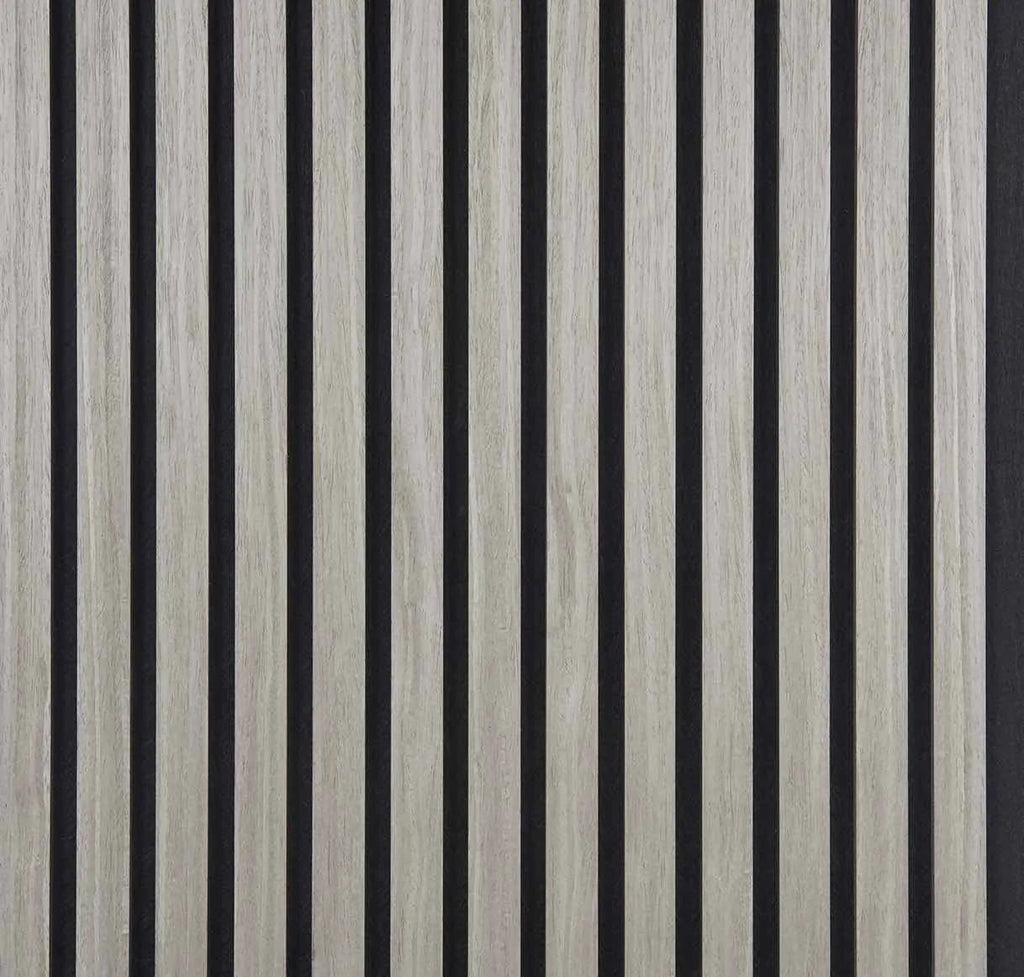 Nordive™ Akoestisch Lamellenpaneel — Gerookt Eiken (2,7 m × 1,10 m)