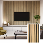 Nordive™ Akoestisch Lamellenpaneel — Gerookt Eiken (2,7 m × 1,10 m)