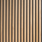 Nordive™ Akoestisch Lamellenpaneel — Gerookt Eiken (2,7 m × 1,10 m)