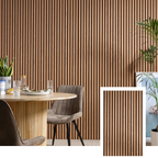 Nordive™ Akoestisch Lamellenpaneel — Gerookt Eiken (2,7 m × 1,10 m)