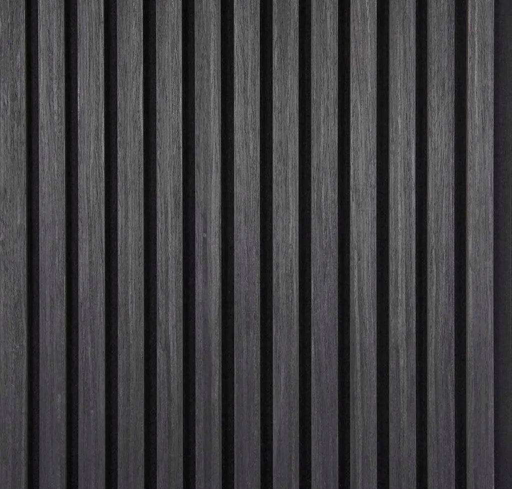 Nordive™ Akoestisch Lamellenpaneel — Gerookt Eiken (2,7 m × 1,10 m)