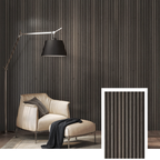 Nordive™ Akoestisch Lamellenpaneel — Gerookt Eiken (2,7 m × 1,10 m)